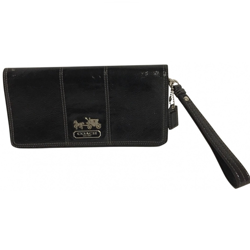 Coach vintage black patent leather wallet